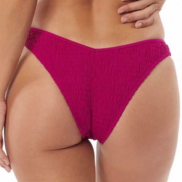 Tori Praver Fuscia Sly Cheeky Bikini Bottom Sz L - Picture 1 of 7